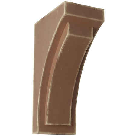 Ekena Millwork 3"W x 4 3/4"D x 8"H Small Felix Wood Vintage Decor Corbel, Weathered Brown CORWD03X04X08FEBR